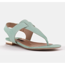 Marco Shoes Sandalen aus Naturleder in Mint-Farbe grün 1