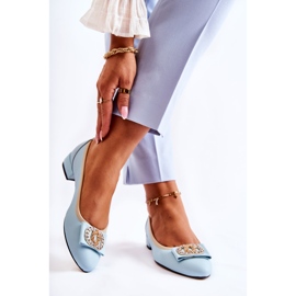 Ballerinas aus Leder mit blauem Joliet-Ornament 2