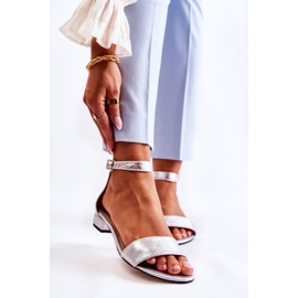 PA2 Damen Silber Shanley Ledersandalen 1