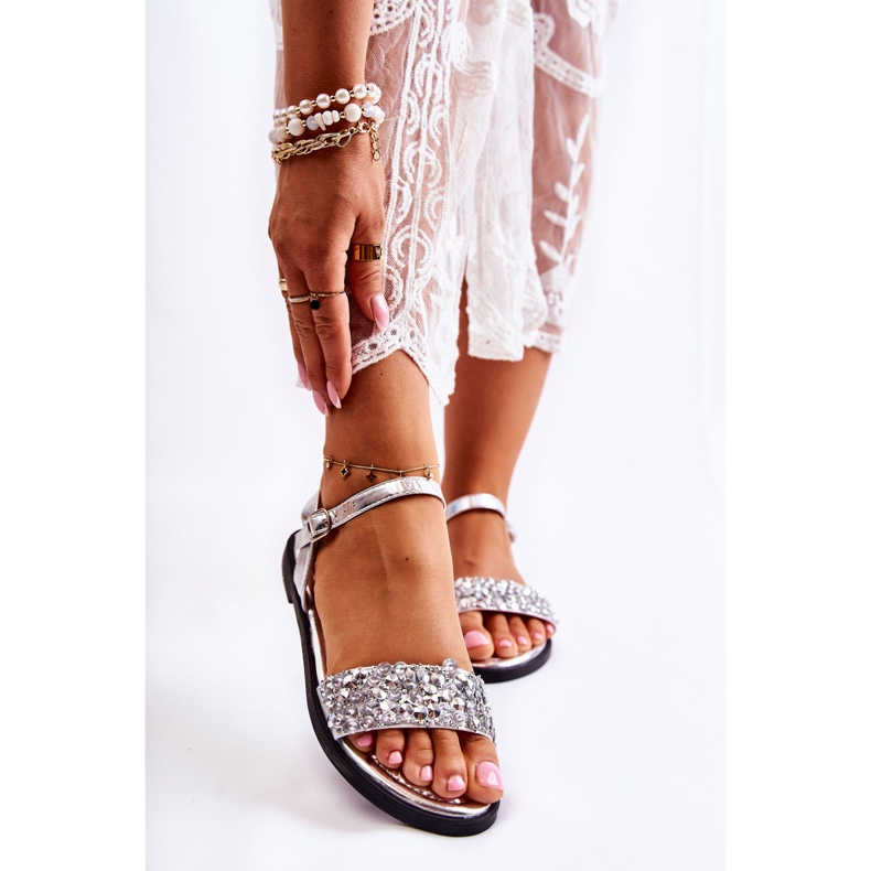 Klassische Damensandalen mit silbernen Florella-Ornamenten 1