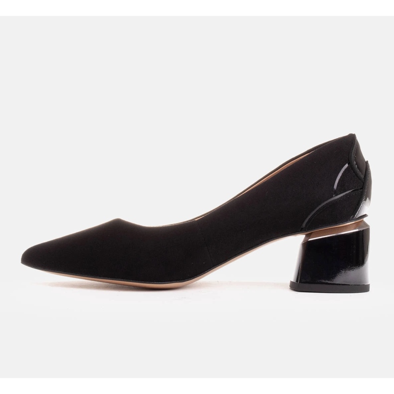 Marco Shoes Schwarze Wildlederpumps mit Blumenmuster 1