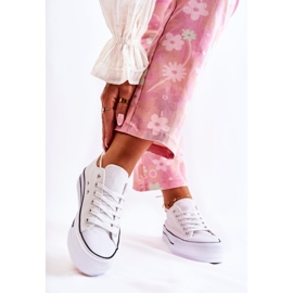 FS3 Klassische Damen-Turnschuhe auf der Plattform Weiß Conelle 2