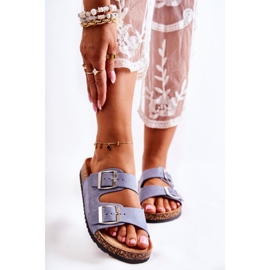 FB1 Damenhausschuhe Blau Misandei 1