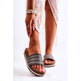 S.Barski Klassische Damenhausschuhe mit einer Kette Schwarz Maddy 2