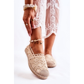 PH1 Beige durchbrochene Espadrilles für Damen, Letisa 1