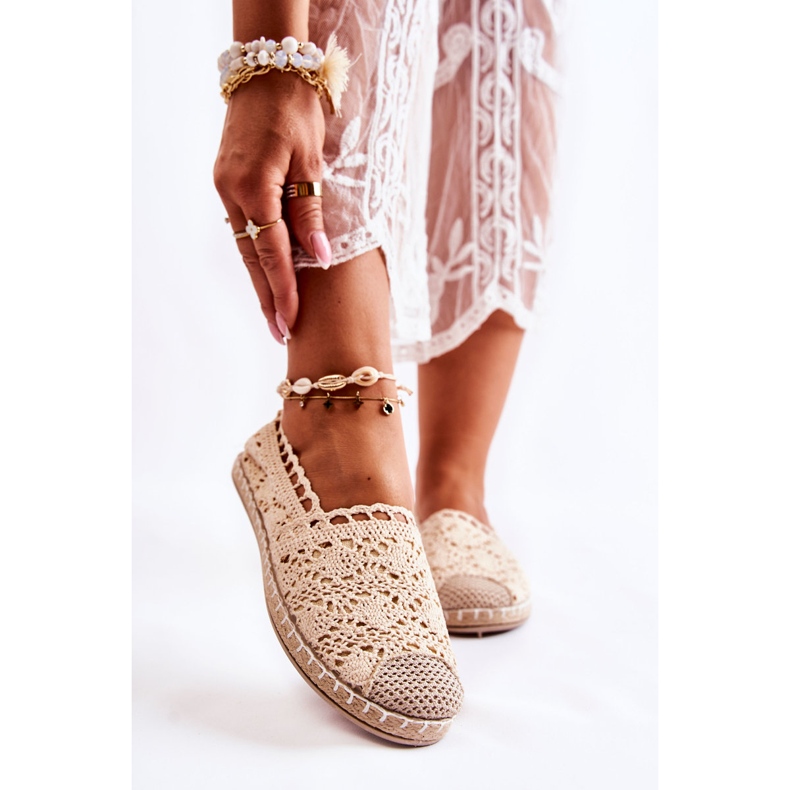 PH1 Beige durchbrochene Espadrilles für Damen, Letisa 1