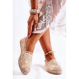 PH1 Beige durchbrochene Espadrilles für Damen, Letisa 2
