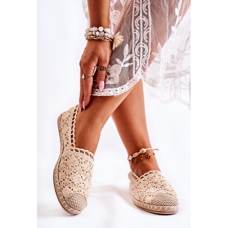 PH1 Beige durchbrochene Espadrilles für Damen, Letisa 2