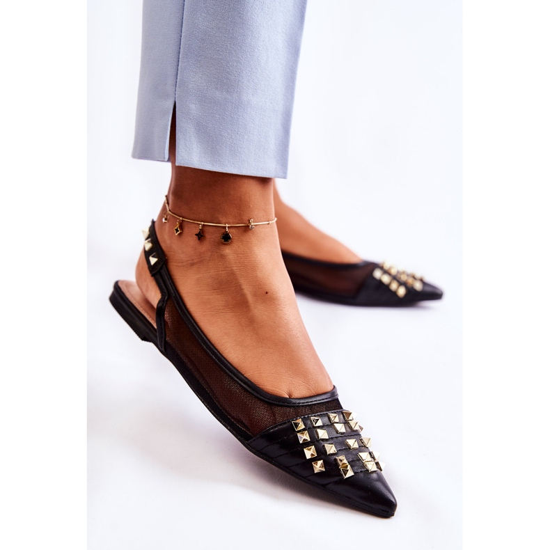 PG1 Ballerinas für Damen mit Nieten Schwarz Kinley 2