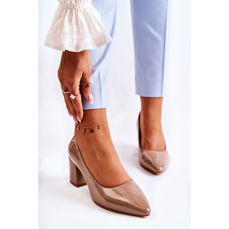 Lackierte Pumps Sergio Leone PB411 Braun 1