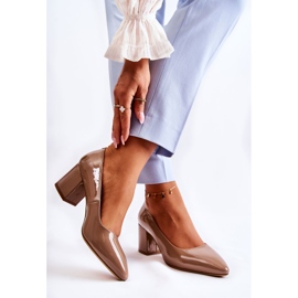 Lackierte Pumps Sergio Leone PB411 Braun 2