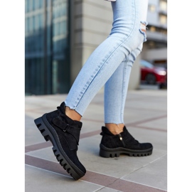 S.Barski Remgate Trapper aus schwarzem Wildleder mit Reißverschluss 2