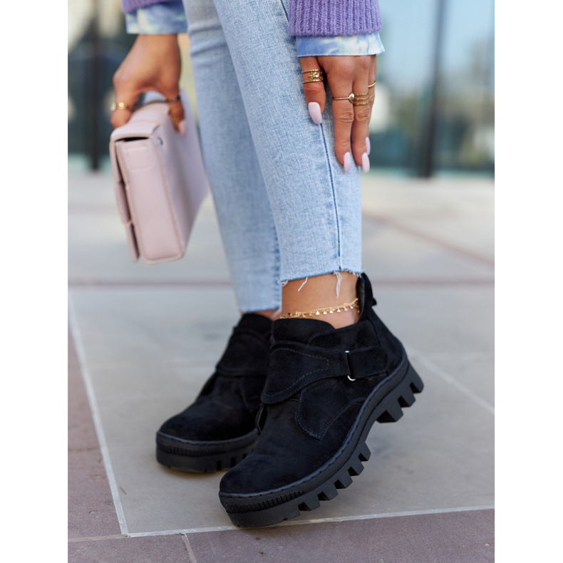 S.Barski Remgate Trapper aus schwarzem Wildleder mit Reißverschluss 3