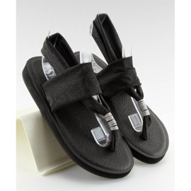 Schwarze Baumwollsandalen DD81P 2