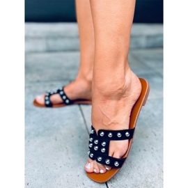 Limettenschwarze Damenhausschuhe 1