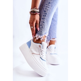 PS1 Gebundene Sportschuhe der Frauen Turnschuhe Weiß und Blau Manila 1