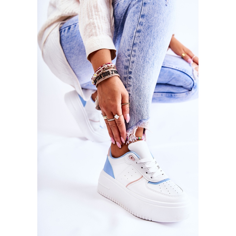 PS1 Gebundene Sportschuhe der Frauen Turnschuhe Weiß und Blau Manila 2