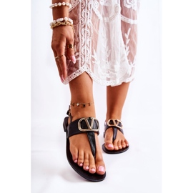 PS1 Damensandalen Flip-Flops mit schwarzer Calia-Dekoration 1