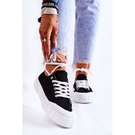 Damen-Turnschuhe auf der Black Comes-Plattform schwarz 1