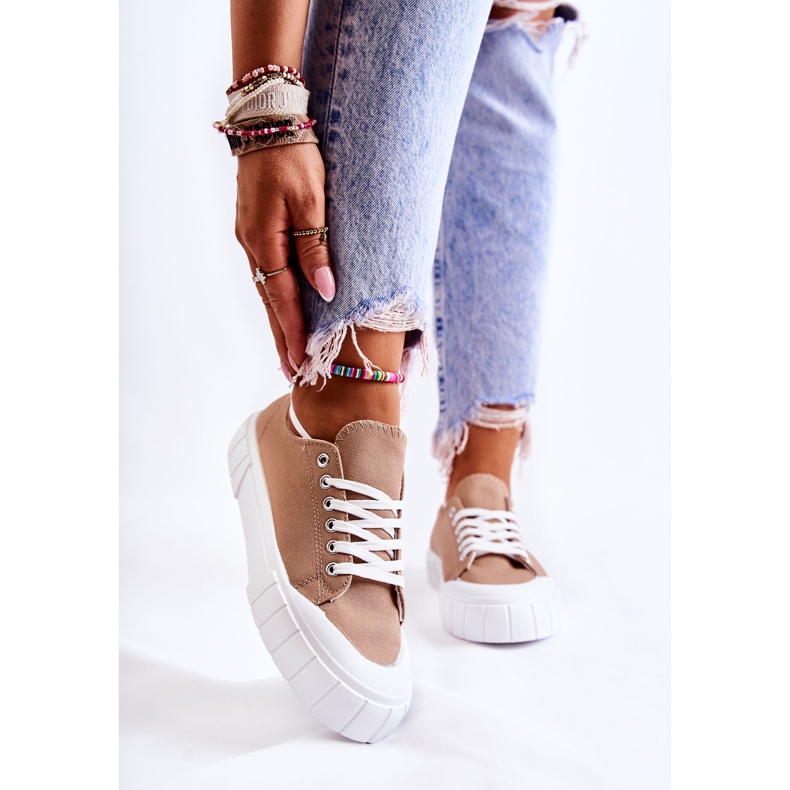 Damen Sneakers auf der Plattform Braun kommt 2