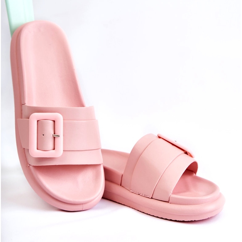 Damen-Flip-Flops mit Schnalle, Rosa 4