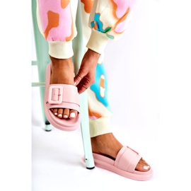 Damen-Flip-Flops mit Schnalle, Rosa 3