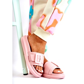 Damen-Flip-Flops mit Schnalle, Rosa 2