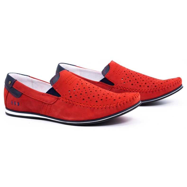 KOMODO Herrenschuhe Mokassins 876 Sommer rot 2