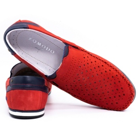 KOMODO Herrenschuhe Mokassins 876 Sommer rot 3