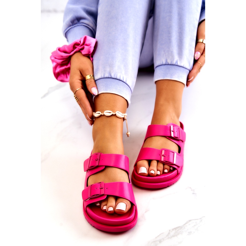 S.Barski Gummihausschuhe mit Schnalle Fuchsia Corina rosa 3