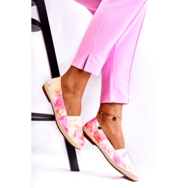 Damen-Espadrilles zum Hineinschlüpfen Rosa-Gelb mehrfarbig 2