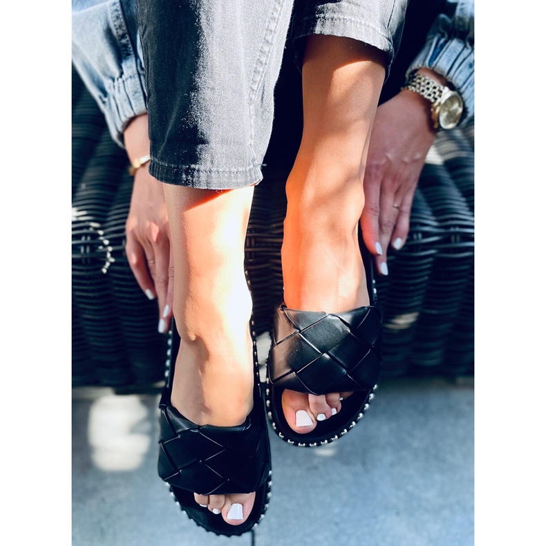 Sunny Black Damenhausschuhe schwarz 2