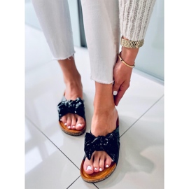 Korkhausschuhe mit Schleife Amur Black schwarz 1