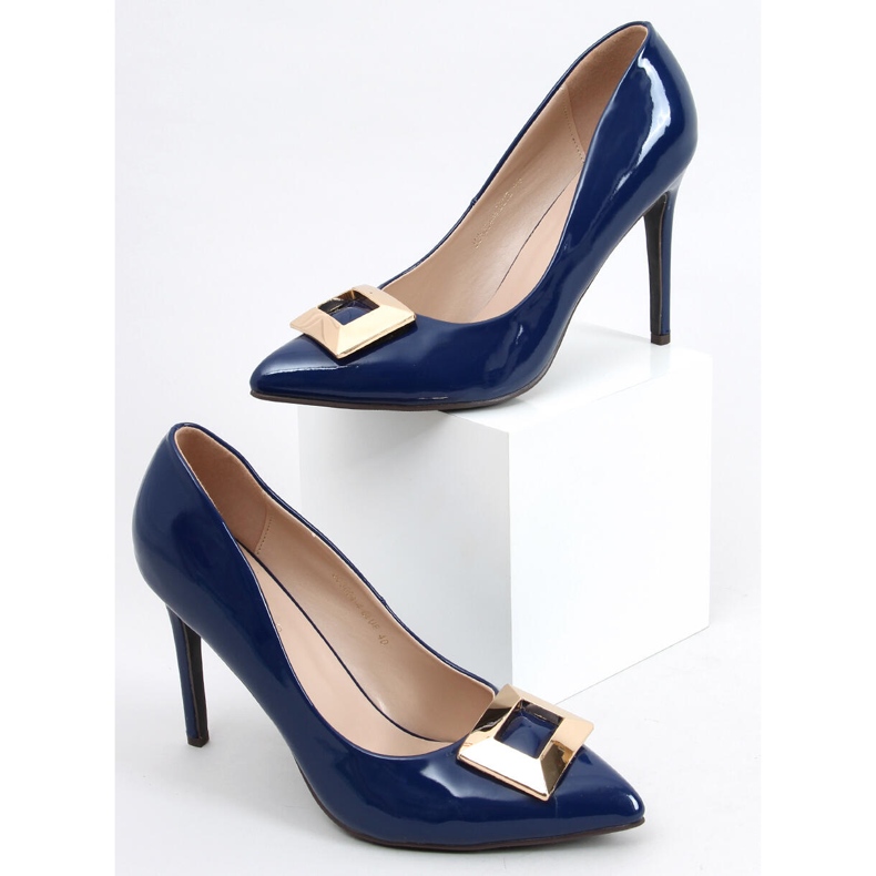 Lackierte High Heels Margaret Blue marineblau 1