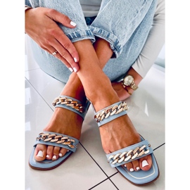 Sandalen mit Ketten India Blue blau 1