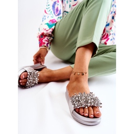 PG1 Damenhausschuhe auf der Plattform mit silbernen Almina-Ornamenten silber- 2