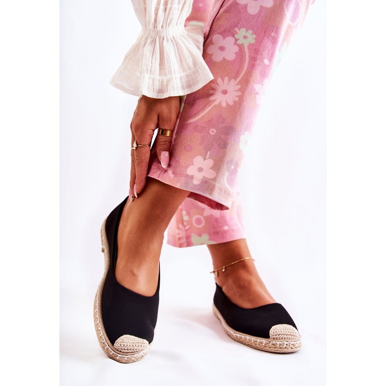 Klassische Wildleder Damen Espadrilles Black Calabria schwarz 2