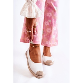 Klassische Damen-Espadrilles aus weißem Leder Calabria beige 1