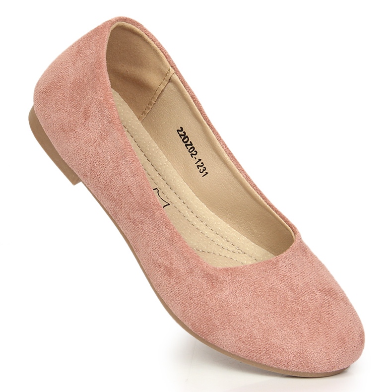 Öko-Ballerinas für Mädchen aus Veloursleder in Rosa eVento 1