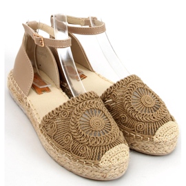 Jasmine Khaki durchbrochene Espadrilles beige 1
