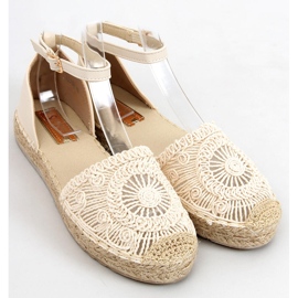 Jasmine Beige durchbrochene Espadrilles 1