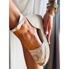 Jasmine Beige durchbrochene Espadrilles 2