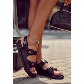 S.Barski Ledersandalen für Damen mit schwarzer Halis-Dekoration 2