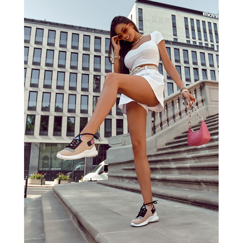 Damen Sportschuhe Slip-On Sneakers Beige Klayra 1