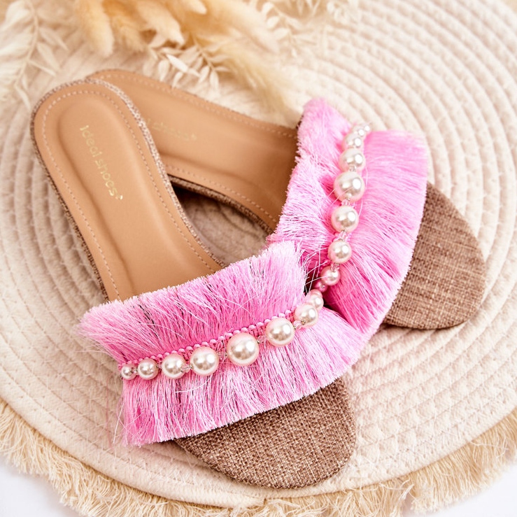 PG2 Damenhausschuhe mit dekorativem Ramisa-Riemen in Rosa beige 2