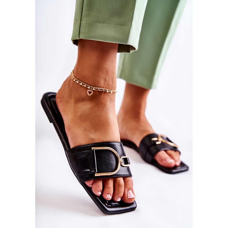 PG2 Klassische Lederhausschuhe für Damen mit schwarzer Shilla-Verzierung 2