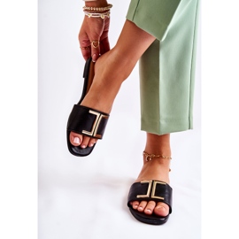 PG1 Klassische Lederhausschuhe für Damen mit schwarzem Marenen-Ornament 2