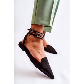 WS1 Schwarze Amisha Damensandalen mit Spitzzehe 1