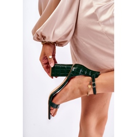 WT1 Damensandalen Schlangenmuster Grün Sollana 2