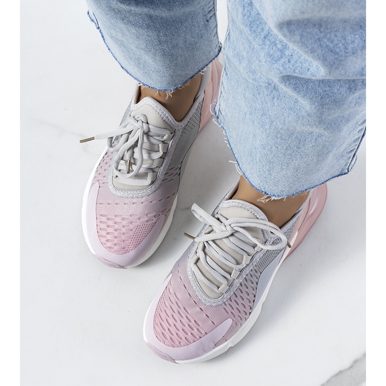 Graue Sport-Sneaker von Glaner rosa 1